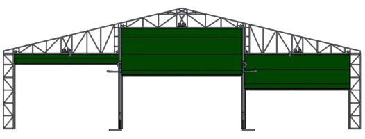 Mullion System Hangar Door Open State Drawing